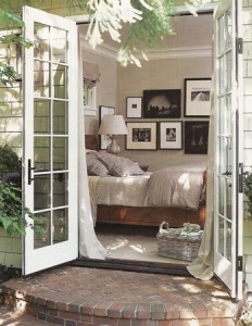 Bedroom w french doors | Cavnauagh Design Group