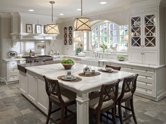 grey white coastal kitchen | Cavanaugh Design Group | impressiveinteriordesign.com