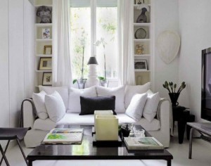 { Small living room with white wall color }